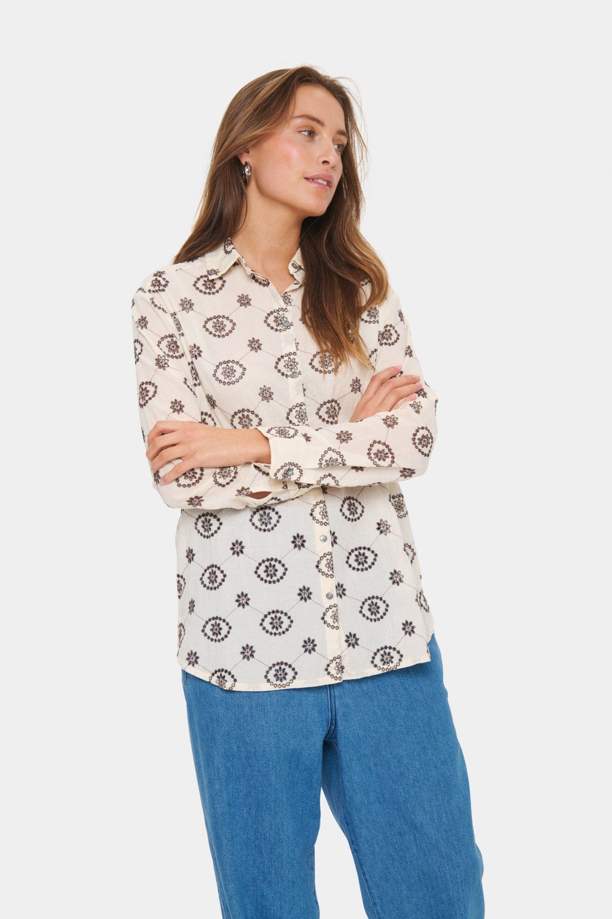 Saint Tropez Kendra Broderie Shirt - Winter White