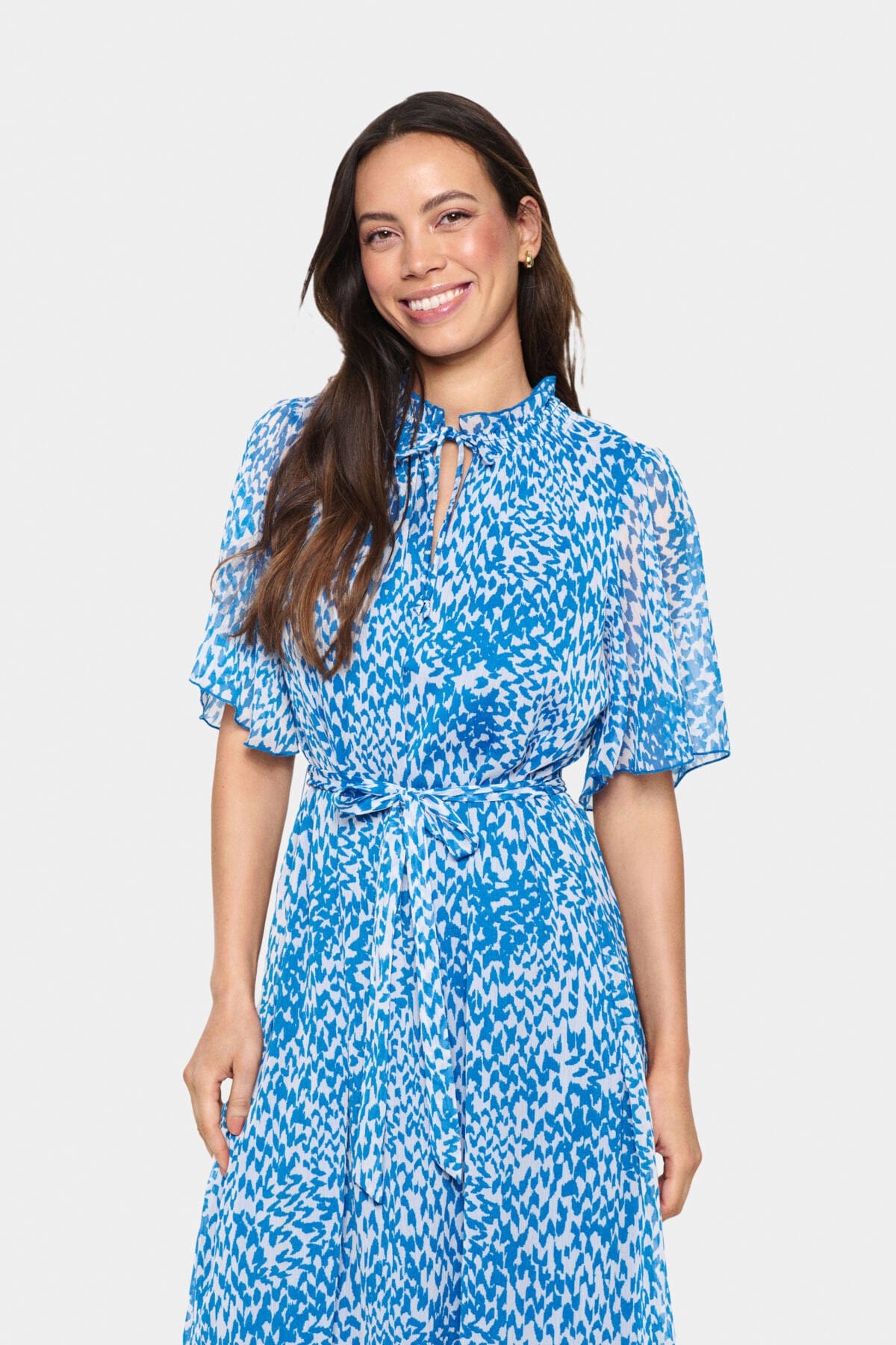 Saint Tropez Kesia Printed Dress - Campanula Soft Zigzag