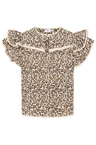 Saint Tropez Kirby Frill Detail Blouse - Creme Leopard Strokes