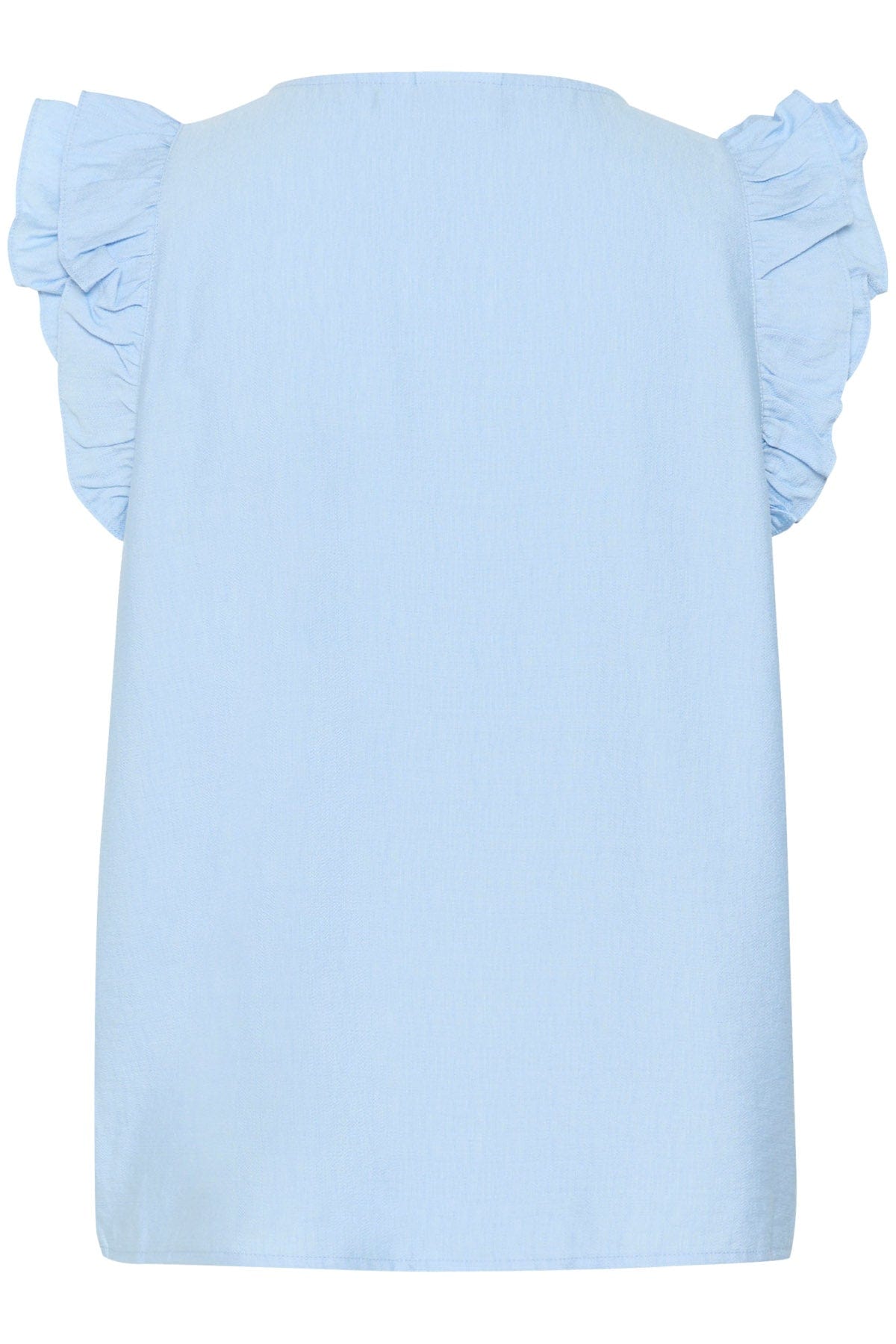 Saint Tropez Klaudia Ruffle Detail Sleeveless Top - Chambray Blue