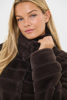 Saint Tropez Leonie Faux Fur Jacket - Chocolate Brown