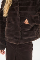 Saint Tropez Leonie Faux Fur Jacket - Chocolate Brown