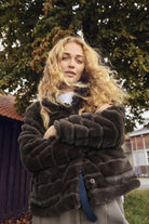 Saint Tropez Leonie Faux Fur Jacket - Chocolate Brown