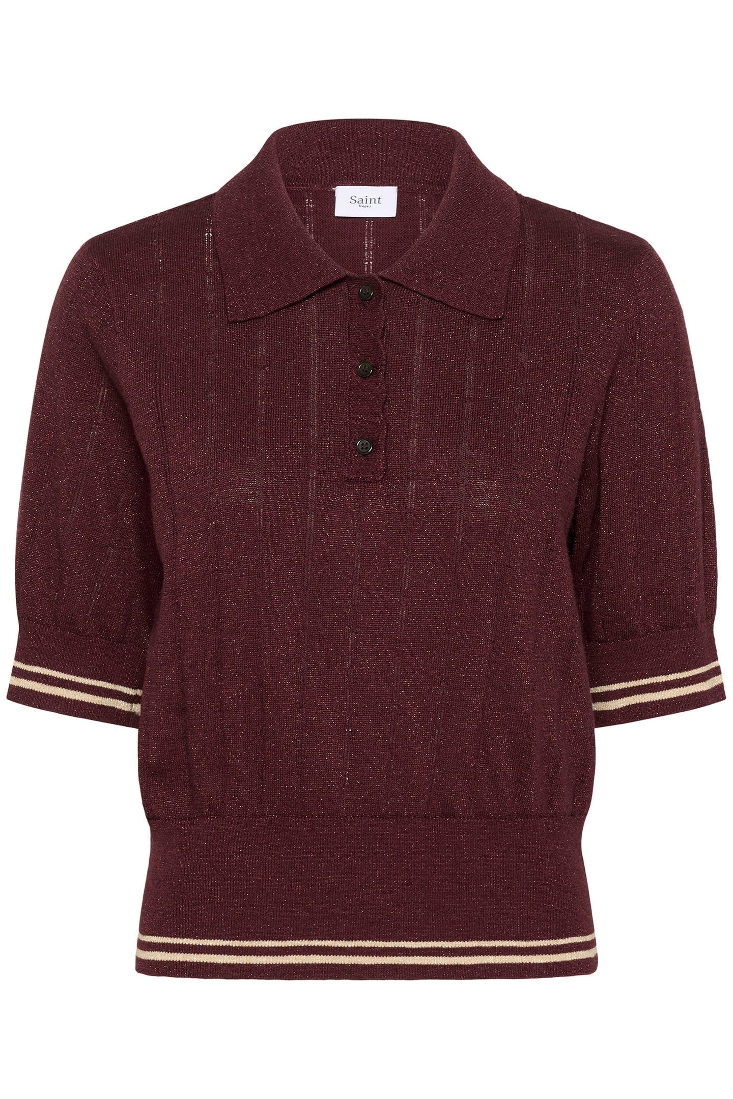 Saint Tropez Leslie Knitted Polo - Decadent Chocolate
