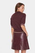 Saint Tropez Leslie Knitted Polo - Decadent Chocolate