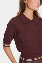 Saint Tropez Leslie Knitted Polo - Decadent Chocolate