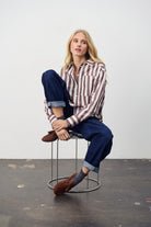 Saint Tropez Lieke Stripe Shirt - Decadent Chocolate Ice Stripe