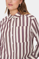 Saint Tropez Lieke Stripe Shirt - Decadent Chocolate Ice Stripe