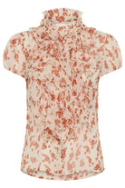 Saint Tropez Lilja Ruffle Blouse- Seedpearl Valiant Daisy