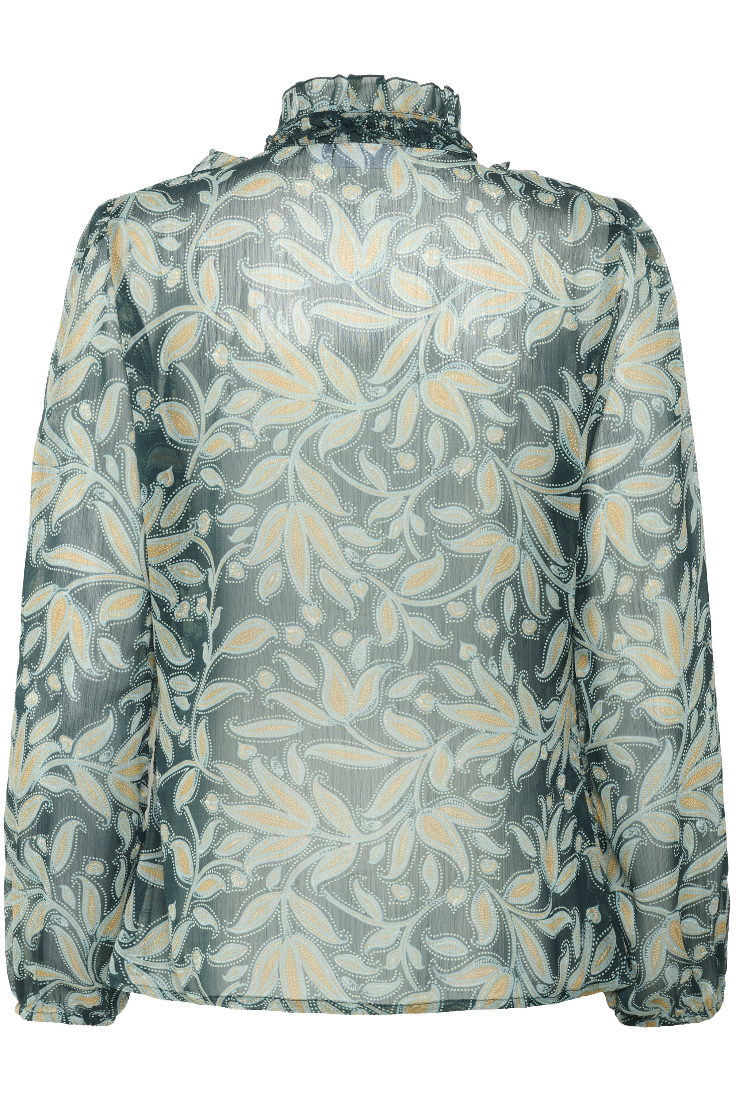 Saint Tropez Lilja Ruffle Detail Blouse - Pine Autumn Floral