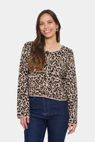 Saint Tropez Lydia Cardigan - Black Leopard Jacquard
