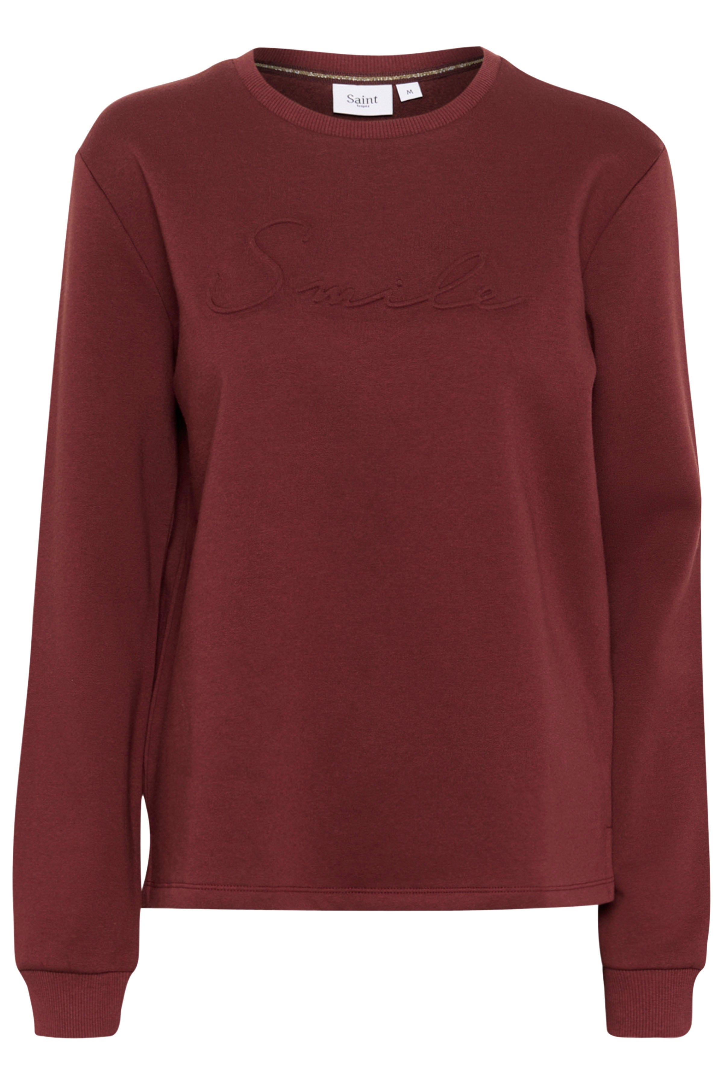 Saint Tropez Lyona Slogan Sweatshirt - Decadent Chocolate