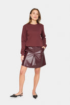 Saint Tropez Lyona Slogan Sweatshirt - Decadent Chocolate