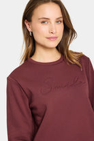 Saint Tropez Lyona Slogan Sweatshirt - Decadent Chocolate