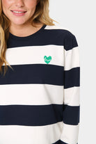 Saint Tropez Majsa Stripe Sweatshirt - Nightsky Ice Block Stripe