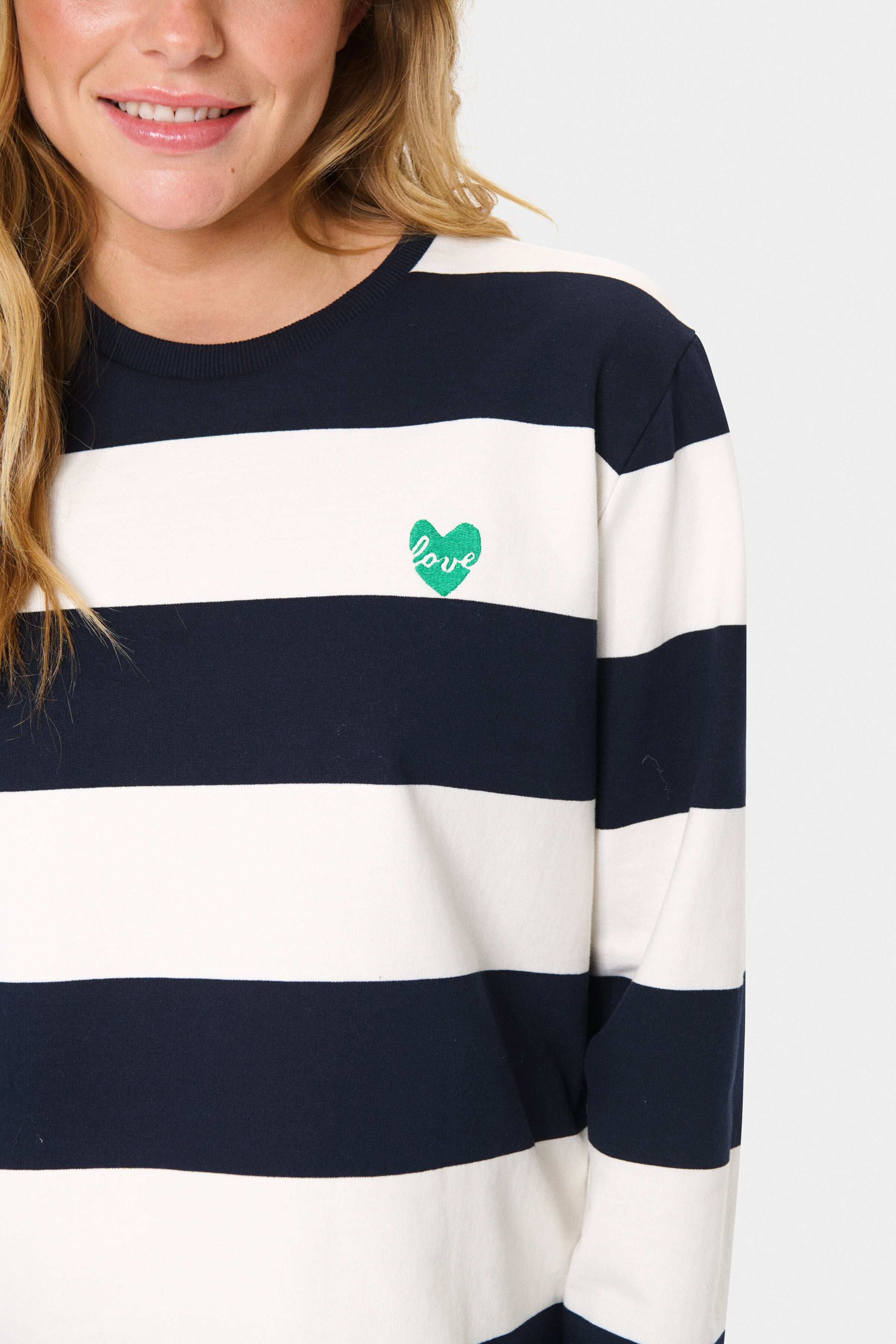 Saint Tropez Majsa Stripe Sweatshirt - Nightsky Ice Block Stripe