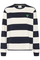 Saint Tropez Majsa Stripe Sweatshirt - Nightsky Ice Block Stripe