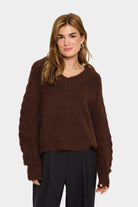 Saint Tropez Manda Cable Detail Jumper - Fondue Fudge Melange