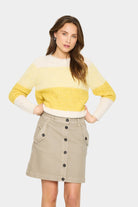 Saint Tropez Mandy Stripe Jumper - Misted Yellow Melange