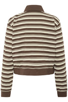 Saint Tropez Marjorie Stripe Long Sleeve Polo - Fondue Fudge Stripe