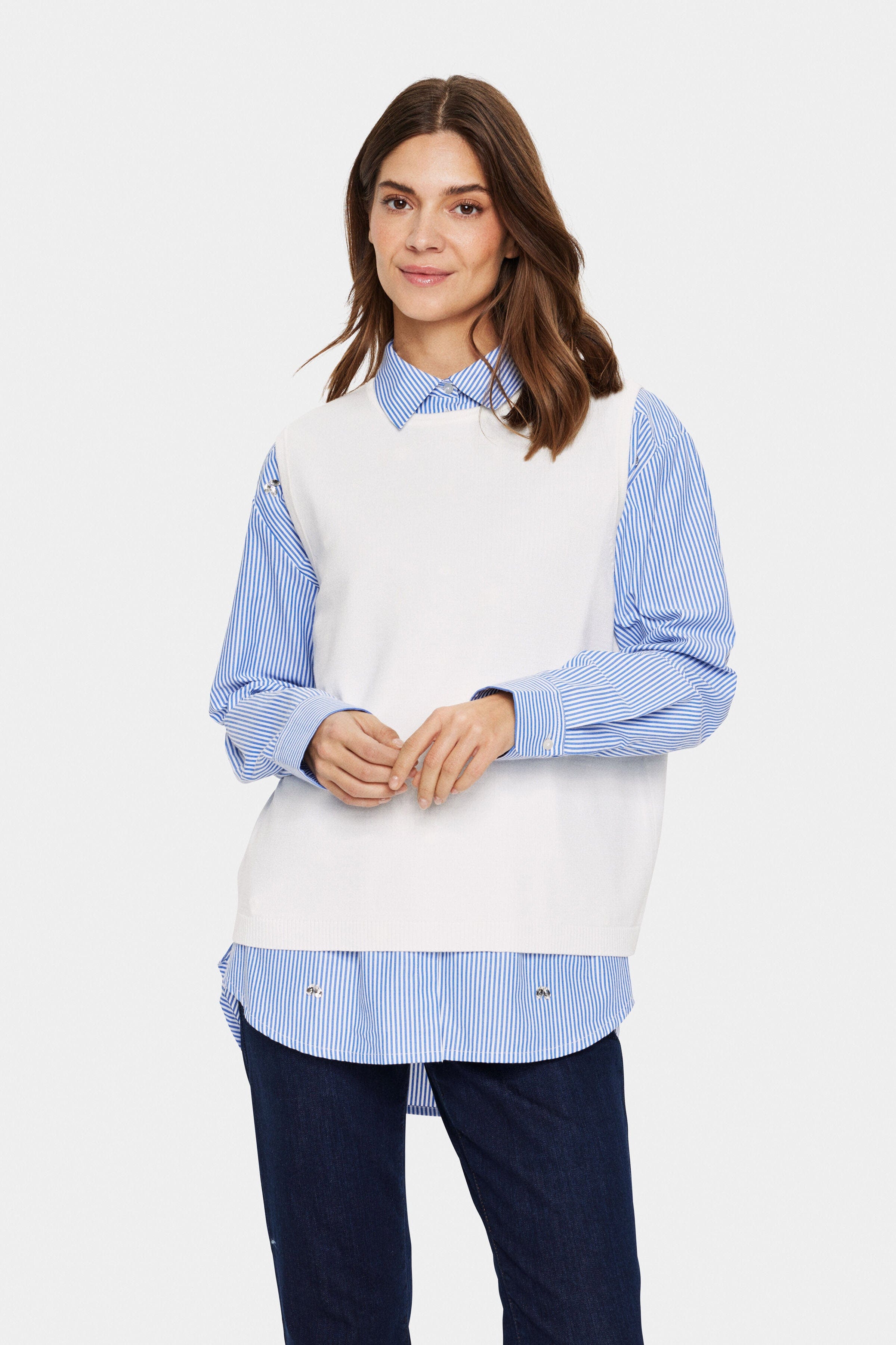 Saint Tropez Mila Knitted Vest - Ice