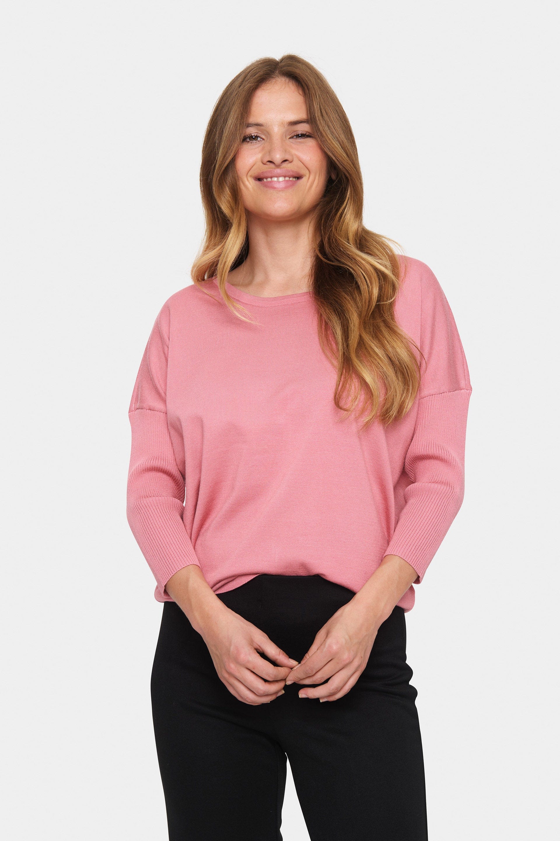 Saint Tropez Mila Round Neck Jumper - Brandied Apricot