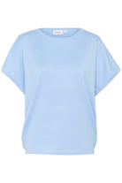 Saint Tropez Mila Round Neck Short Sleeve Jumper - Chambray Blue