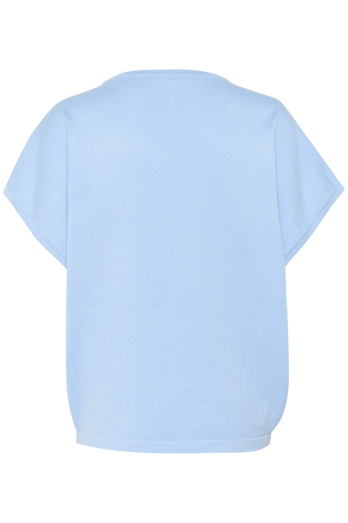 Saint Tropez Mila Round Neck Short Sleeve Jumper - Chambray Blue