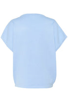Saint Tropez Mila Round Neck Short Sleeve Jumper - Chambray Blue