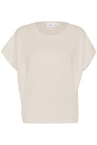 Saint Tropez Mila Round Neck Short Sleeve Jumper - Jojoba Melange