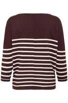 Saint Tropez Mila Stripe Pullover - Decadent Chocolate Fog