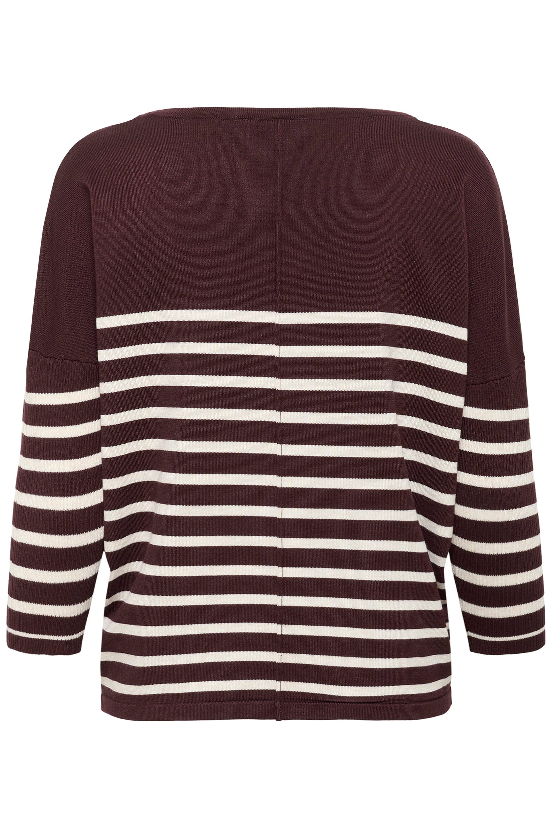 Saint Tropez Mila Stripe Pullover - Decadent Chocolate Fog
