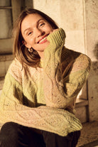 Saint Tropez Morgan Diamond Knit Jumper - Misted Yellow Melange