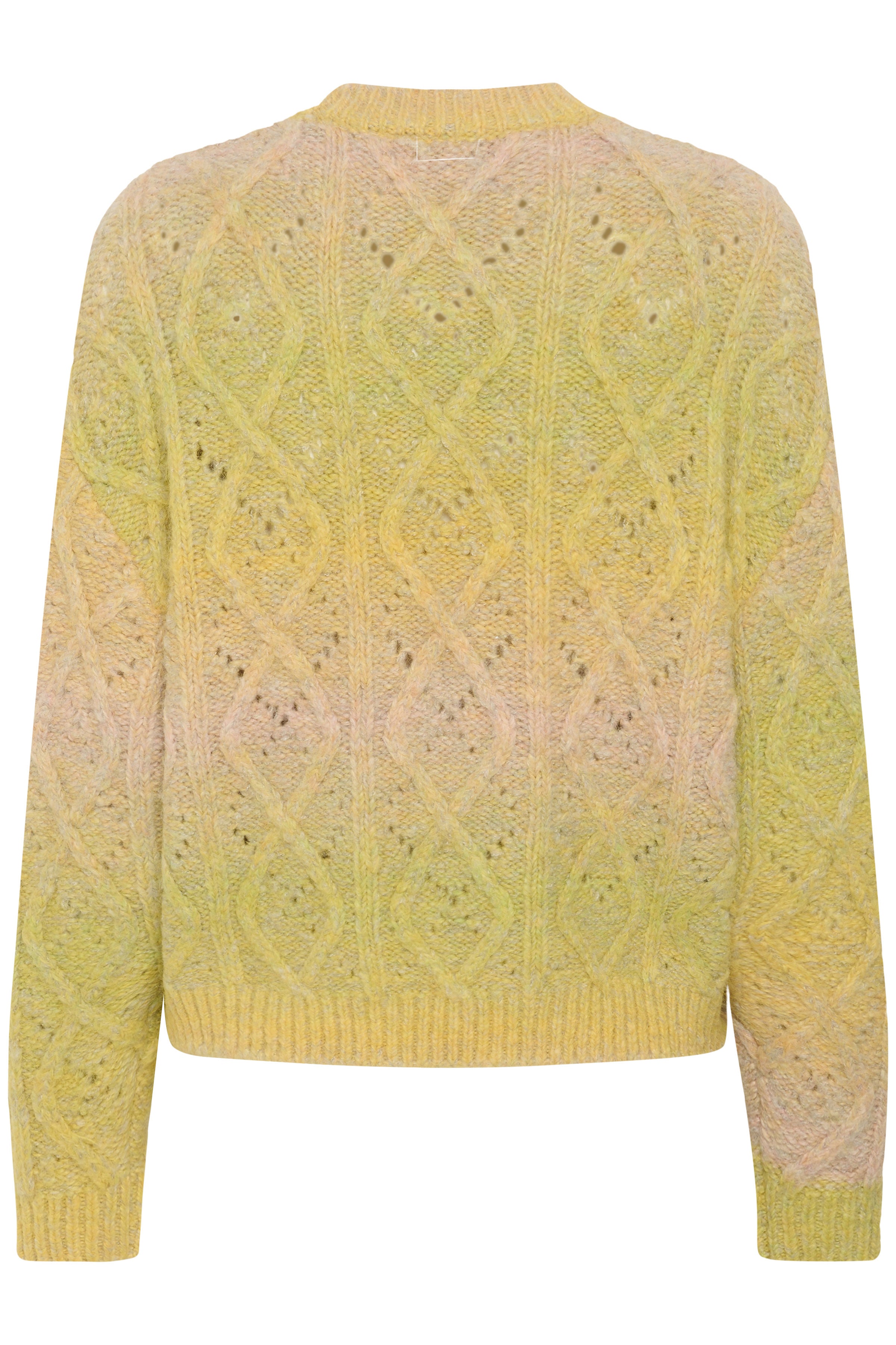 Saint Tropez Morgan Diamond Knit Jumper - Misted Yellow Melange