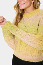 Saint Tropez Morgan Diamond Knit Jumper - Misted Yellow Melange