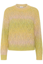 Saint Tropez Morgan Diamond Knit Jumper - Misted Yellow Melange