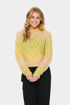 Saint Tropez Morgan Diamond Knit Jumper - Misted Yellow Melange