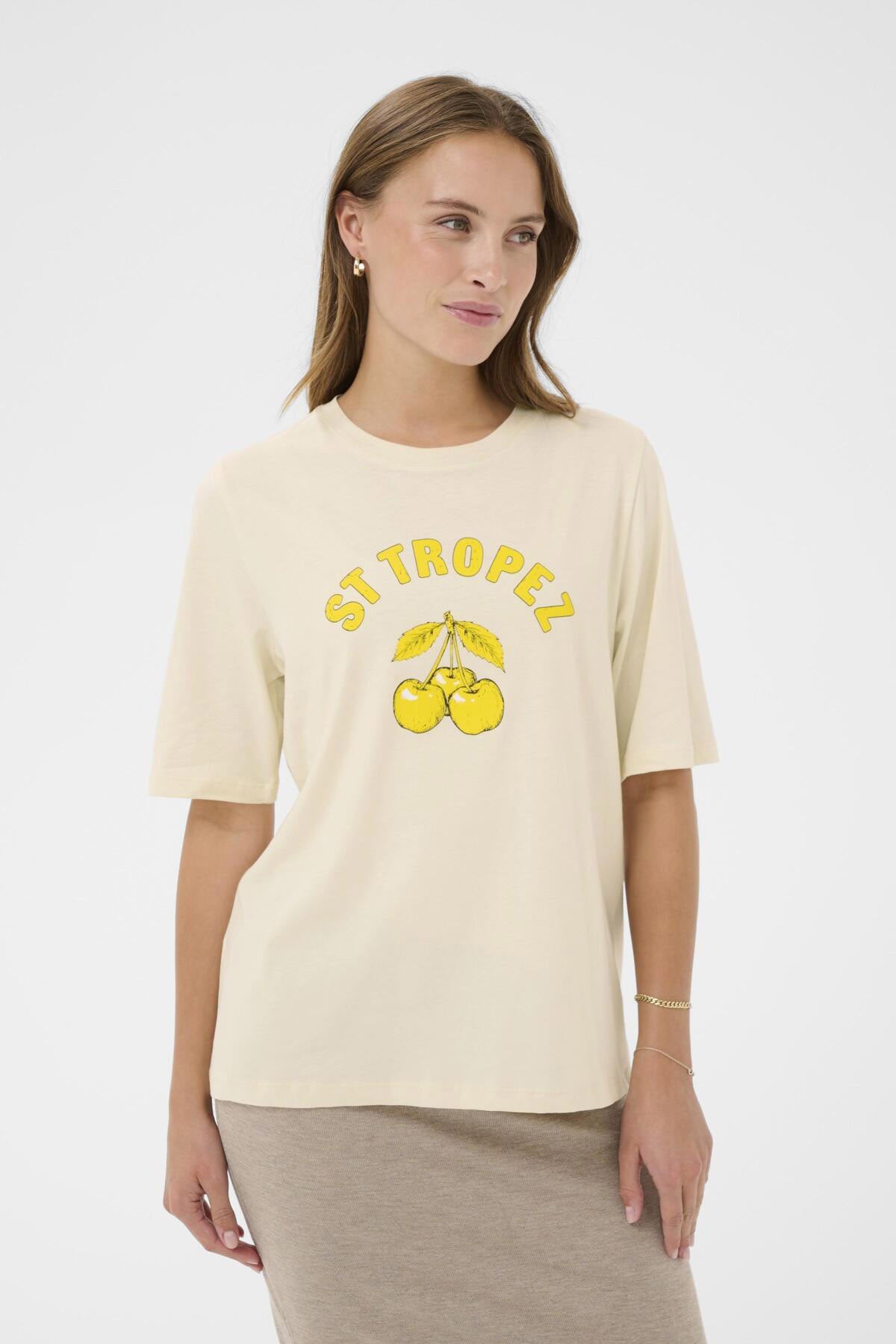 Saint Tropez Octavia Graphic T-Shirt - Crème