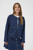 Saint Tropez Oivy Denim Jacket - Medium Blue Denim