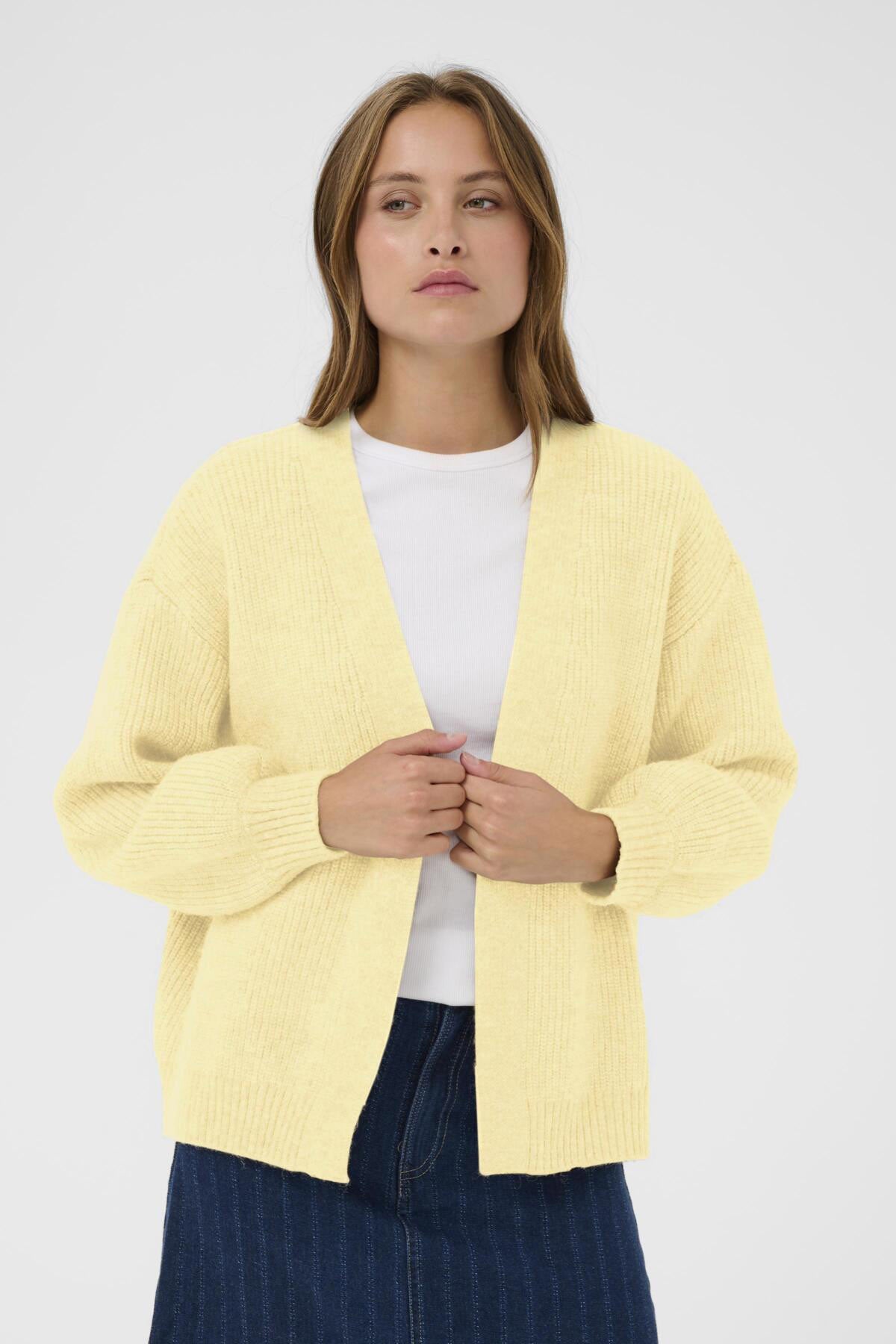 Saint Tropez Ottoline Open Cardigan - Lemon Drop Melange
