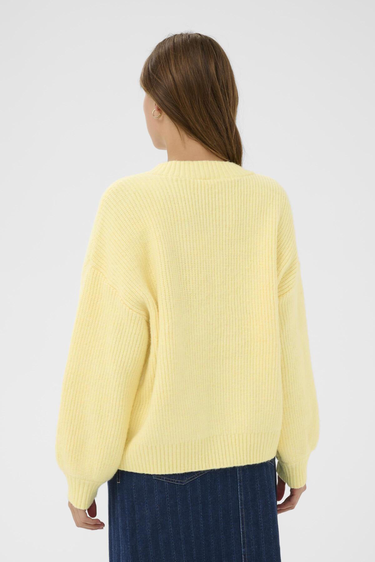 Saint Tropez Ottoline V-Neck Jumper - Lemon Drop Melange