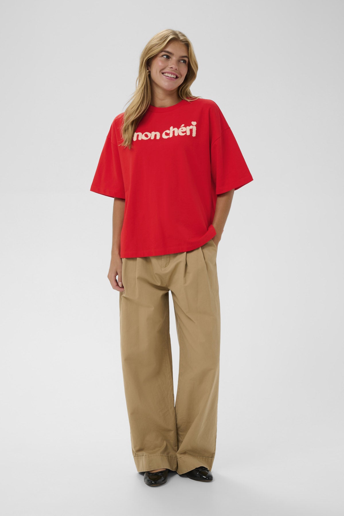 Saint Tropez Panna Organic Cotton T-Shirt - Fiery Red