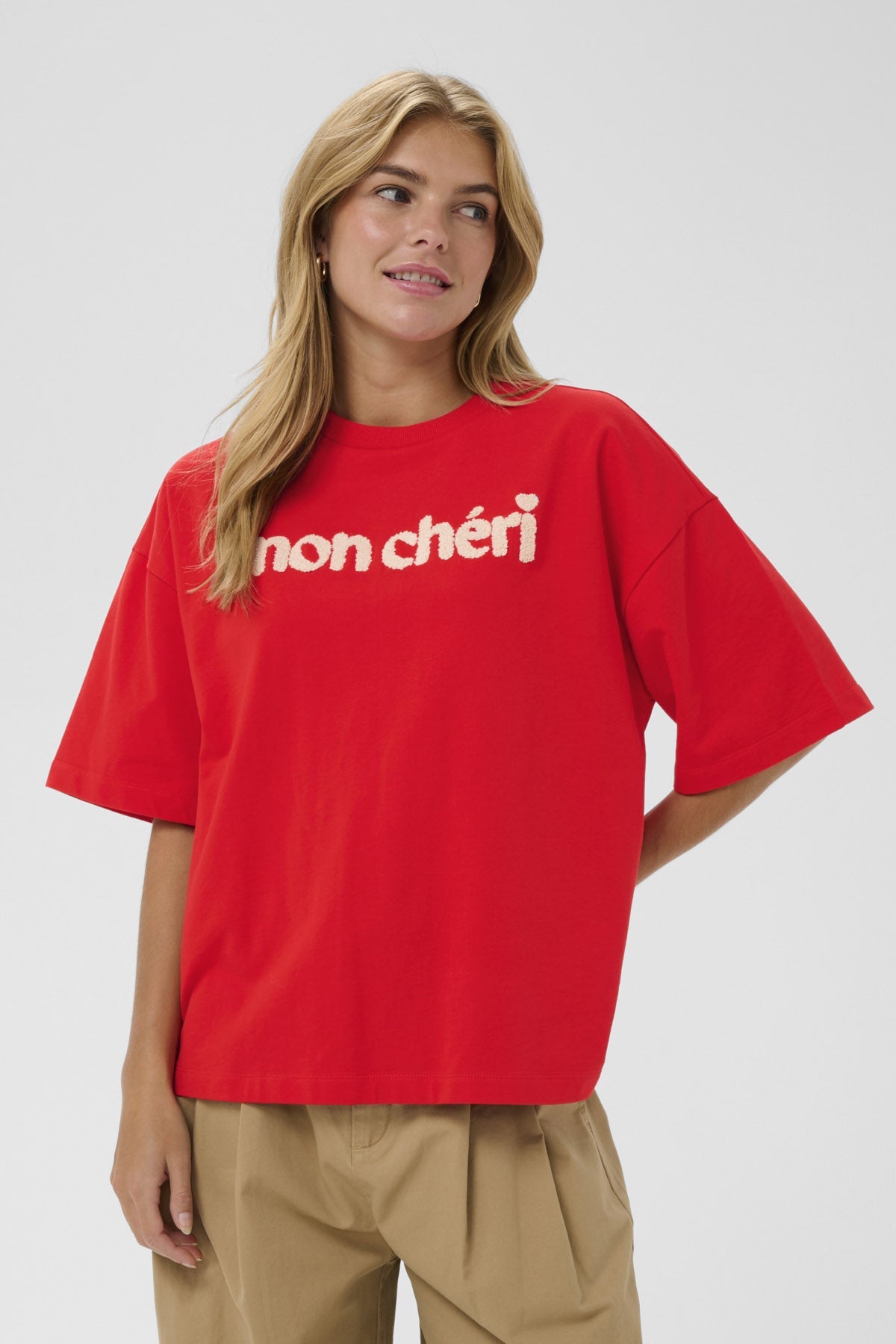 Saint Tropez Panna Organic Cotton T-Shirt - Fiery Red