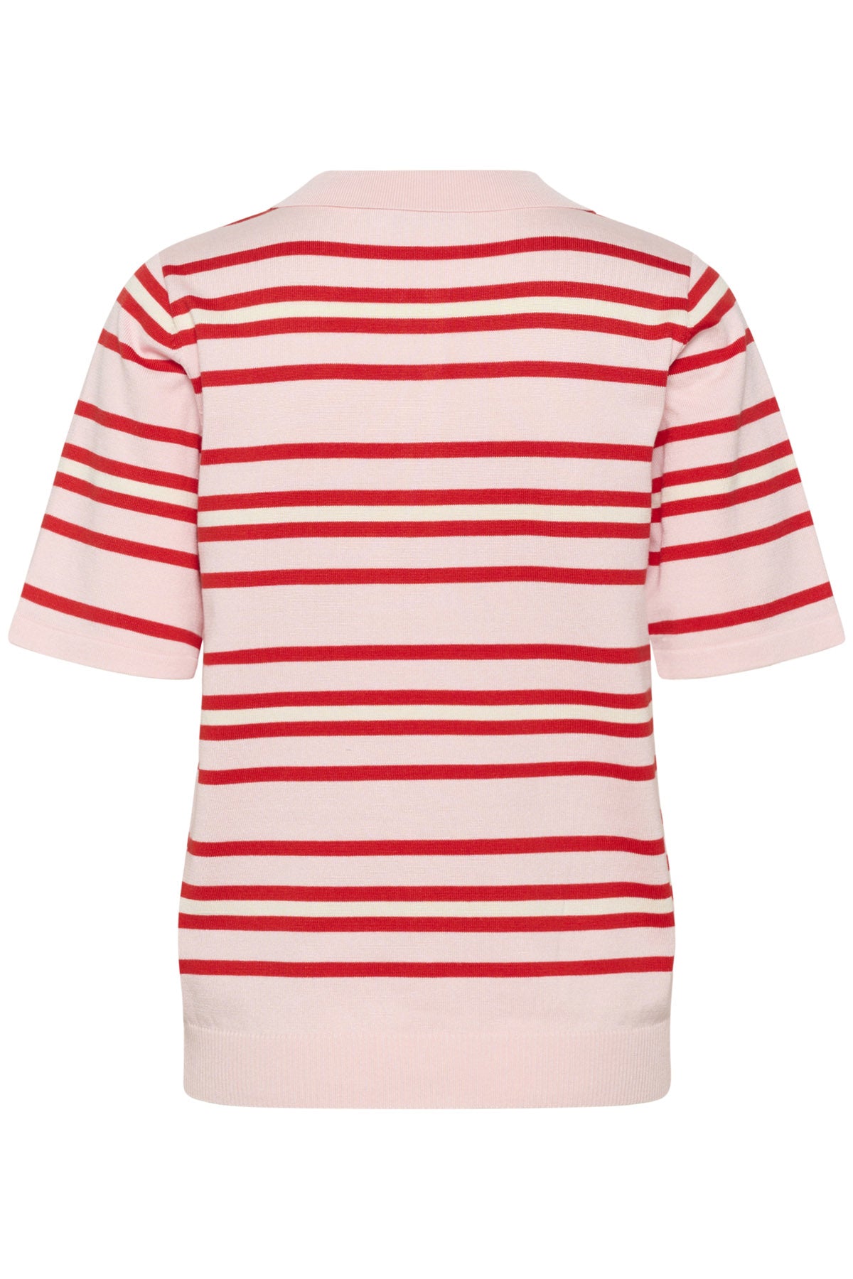Saint Tropez Pila Short Sleeve Polo - Chalk Pink Red Multi Stripe