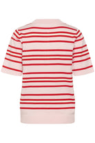 Saint Tropez Pila Short Sleeve Polo - Chalk Pink Red Multi Stripe