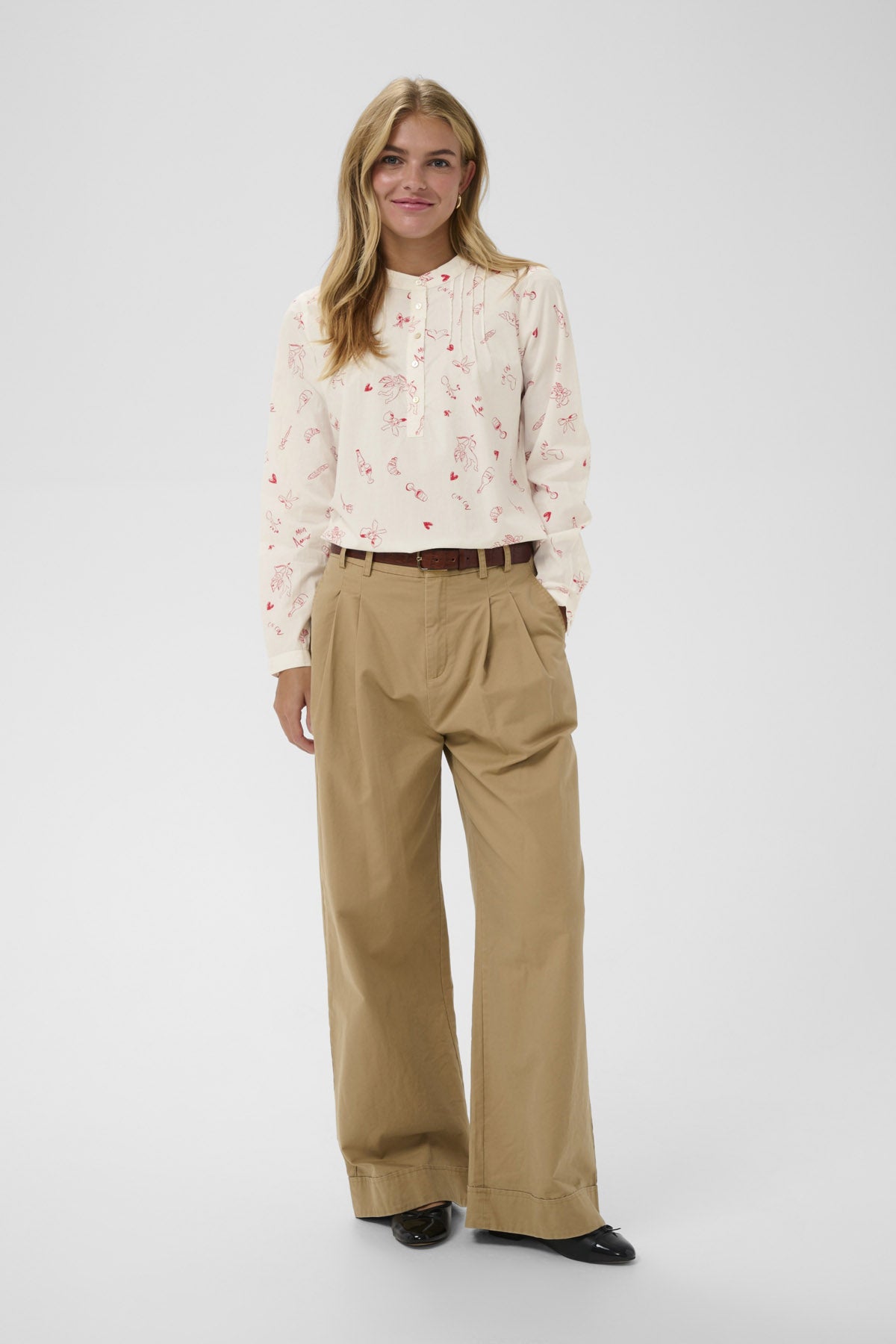 Saint Tropez Ponyo Cupid Printed Shirt - Ice Red Mon Amour