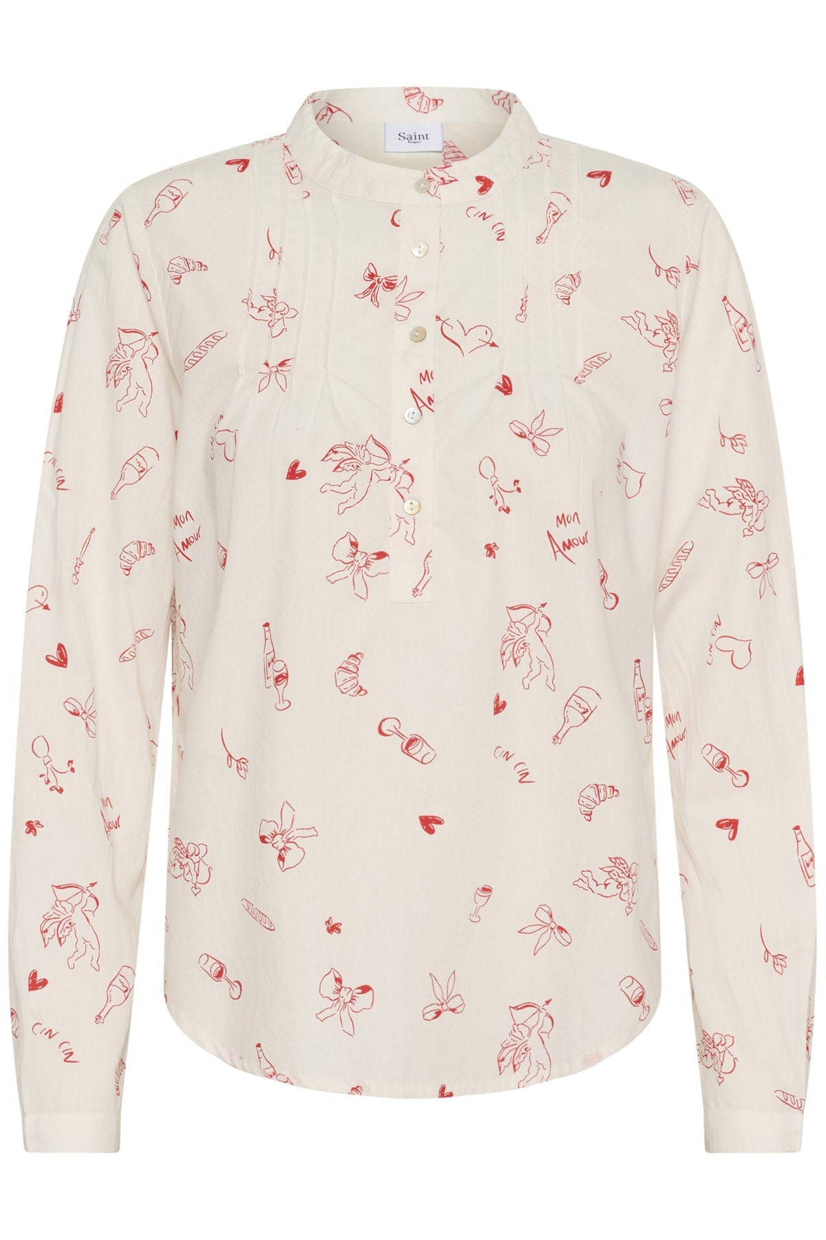 Saint Tropez Ponyo Cupid Printed Shirt - Ice Red Mon Amour
