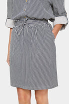 Saint Tropez Zalinda Cotton Stripe Skirt - Ice Nightsky Stripe