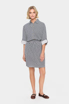 Saint Tropez Zalinda Cotton Stripe Skirt - Ice Nightsky Stripe