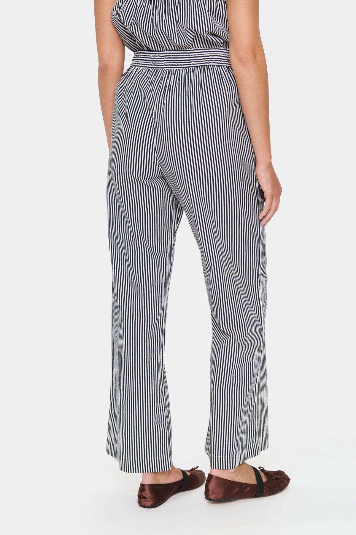 Saint Tropez Zalinda Cotton Stripe Trousers - Ice Nightsky Stripe